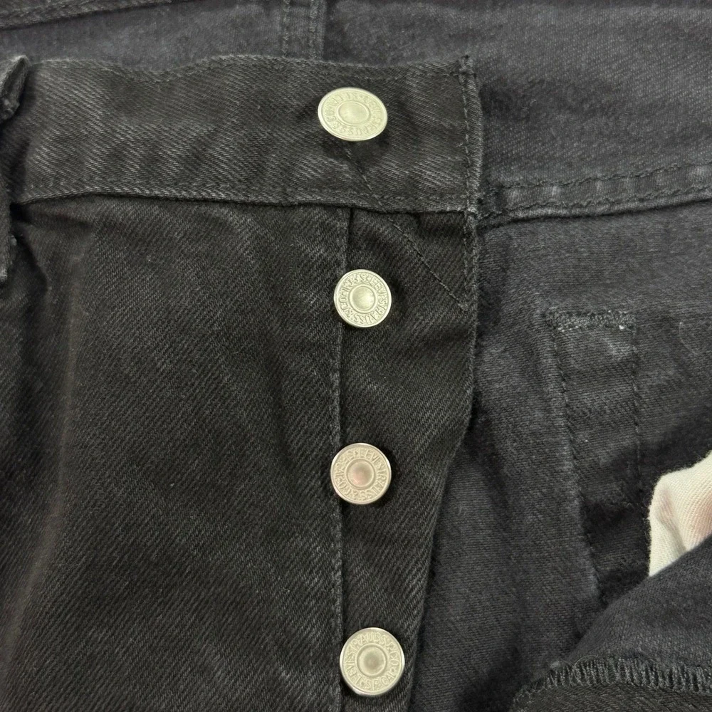 Levi's 501 Original Fit Jeans Mens W36 L36 Black Button Fly Straight Leg